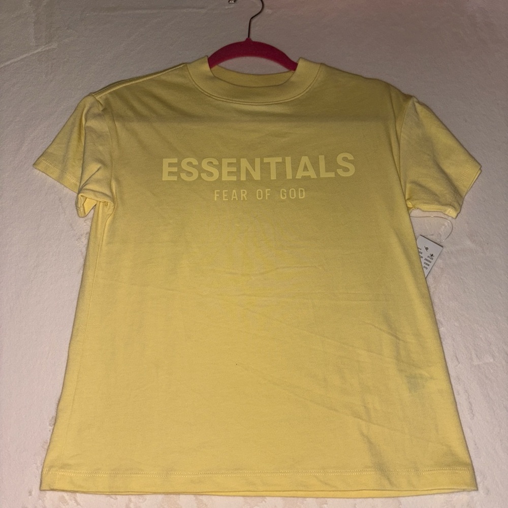 Fear of God Essentials Yellow Logo Short Sleeve Tee